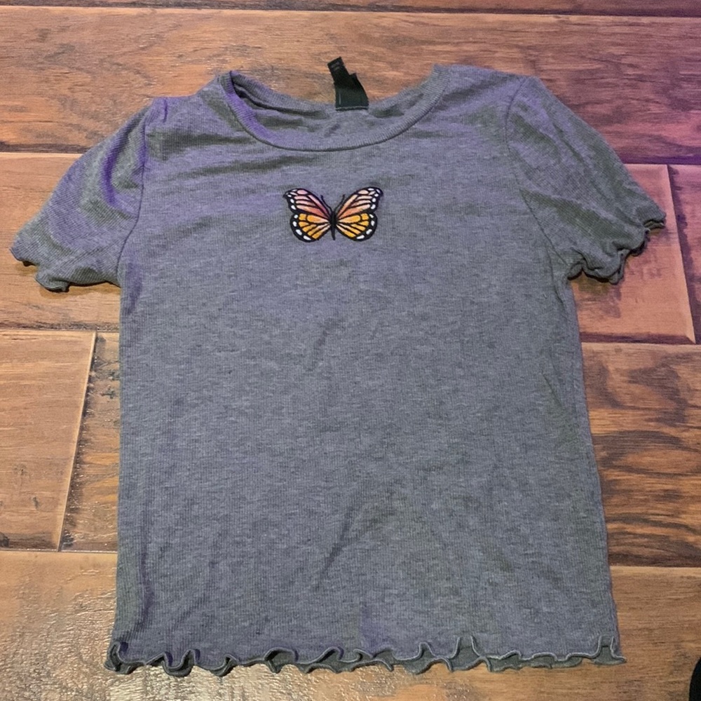 embroidered butterfly shirt